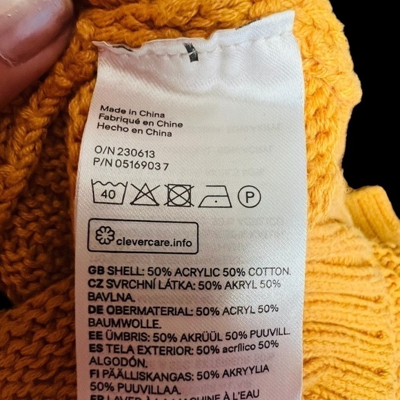 DIVIDED H&M Lagenlook Mustard Gold Oversized Sweater Acrylic Small - Picture 5 of 5